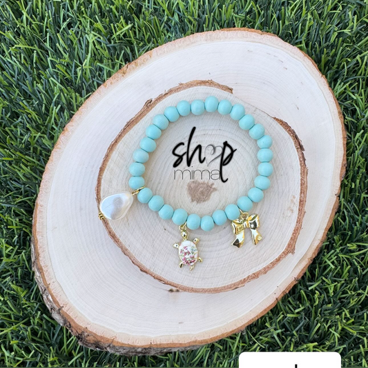 AQUA BOW BRACELET MADE BY TANIAXO