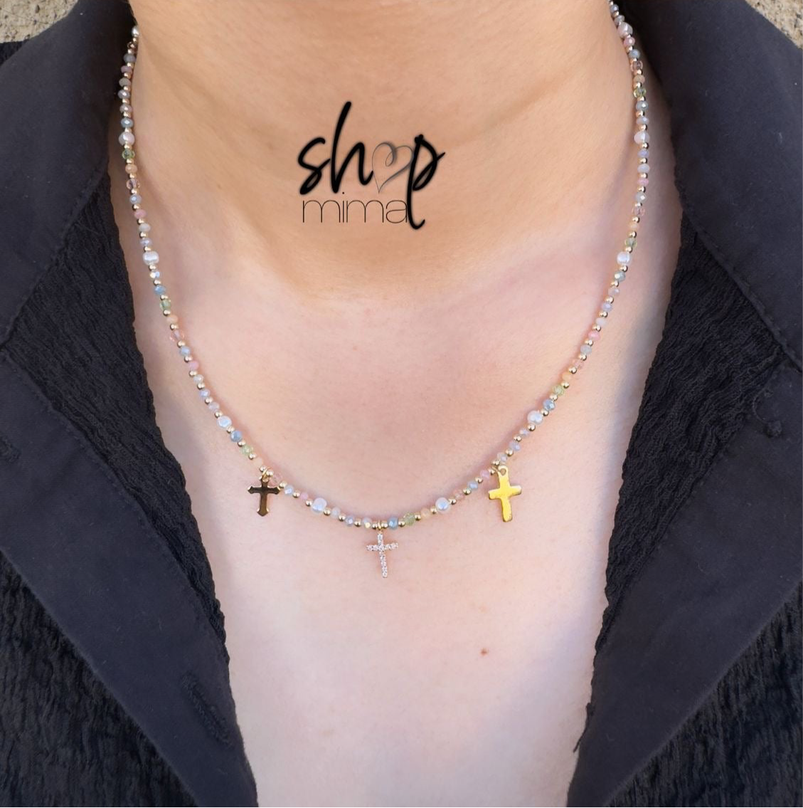 CRUZ DE COLORES DAINTY NECKLACE