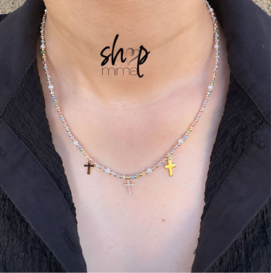 CRUZ DE COLORES DAINTY NECKLACE