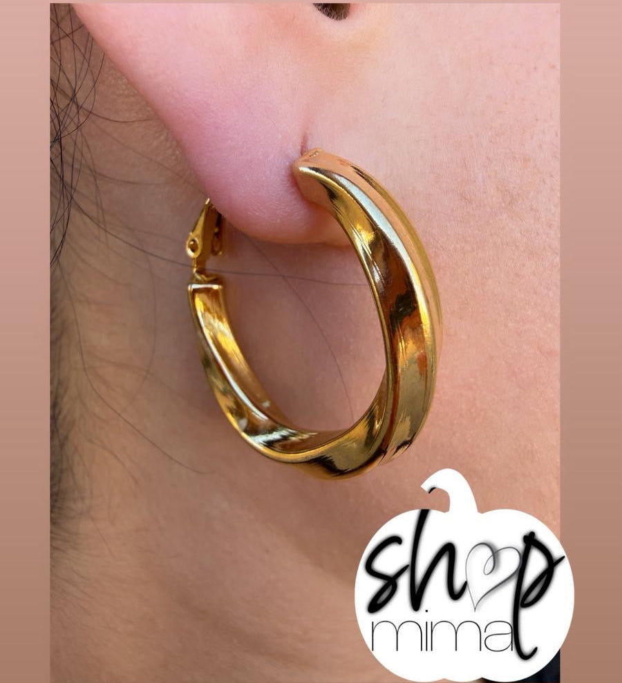 ESPIRAL HOOPS EARRINGS STAINLESS STEEL