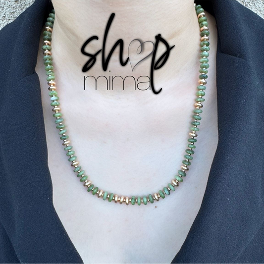 GREEN NATURAL GEM STONE NECKLACE