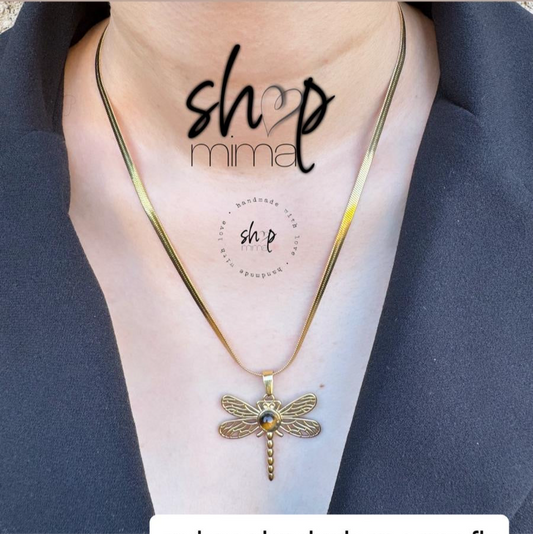 OJO DE TIGRE ACERO FLY PLANCHADA NECKLACE